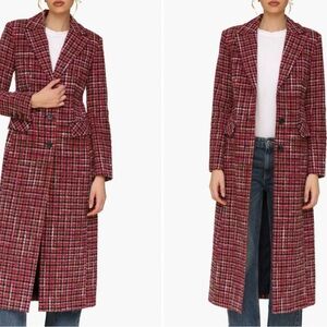 Avec Les Filles Long Plaid Coat